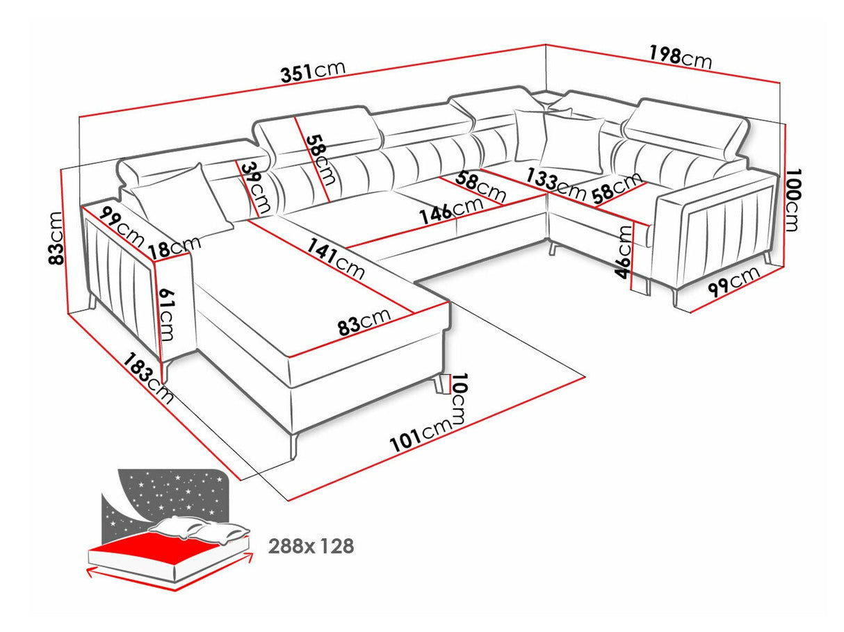 Sarokkanapé Narożnik BALTICO V MAXI, Szín: Mono 244 + Botanical 36, Változatok: Balos