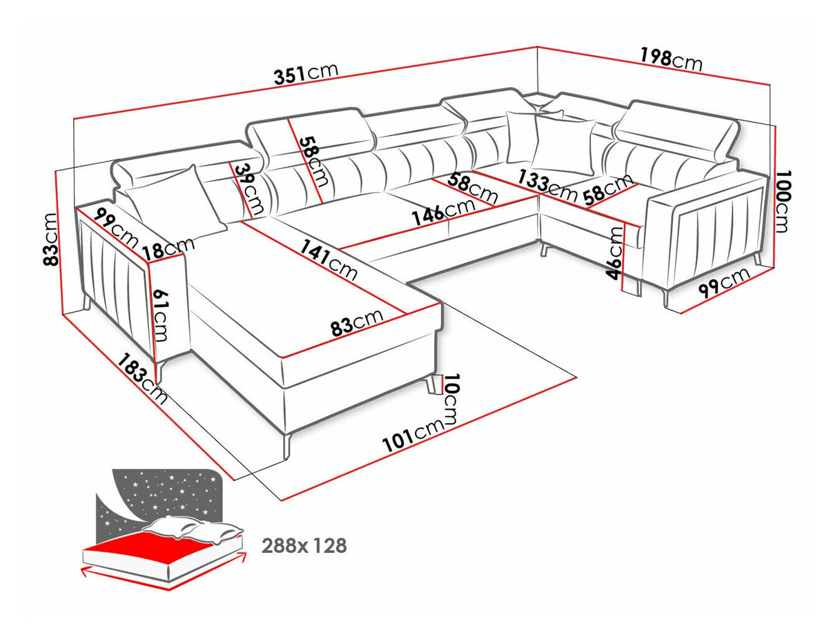 Sarokkanapé Narożnik BALTICO V MAXI, Szín: Mono 242 + Botanical 36, Változatok: Balos