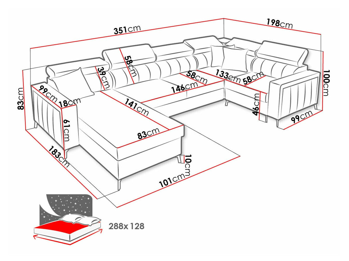 Sarokkanapé Narożnik BALTICO V MAXI, Szín: Mono 235 + Botanical 36, Változatok: Balos