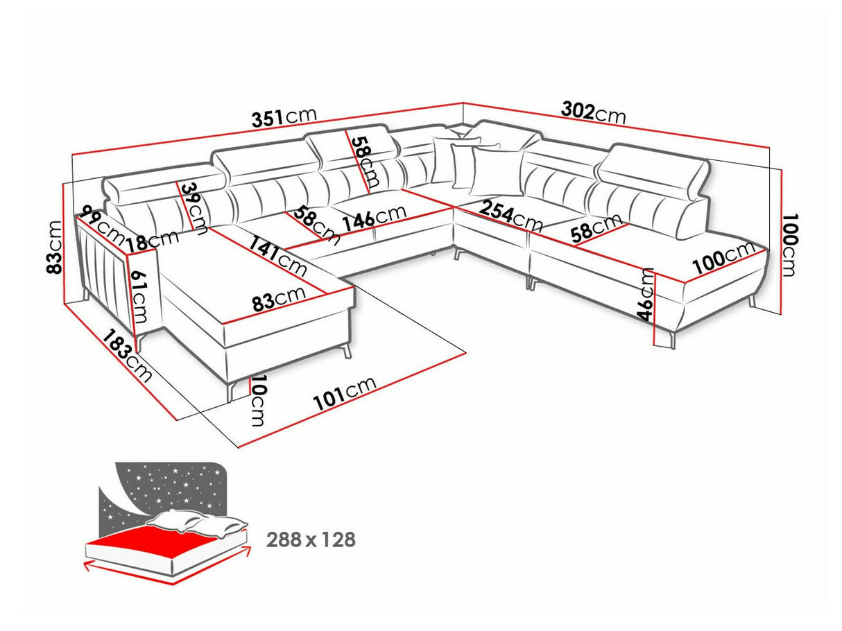 Sarokkanapé Narożnik BALTICO IX, Szín: Mono 231 + Botanical 36, Változatok: Jobbos