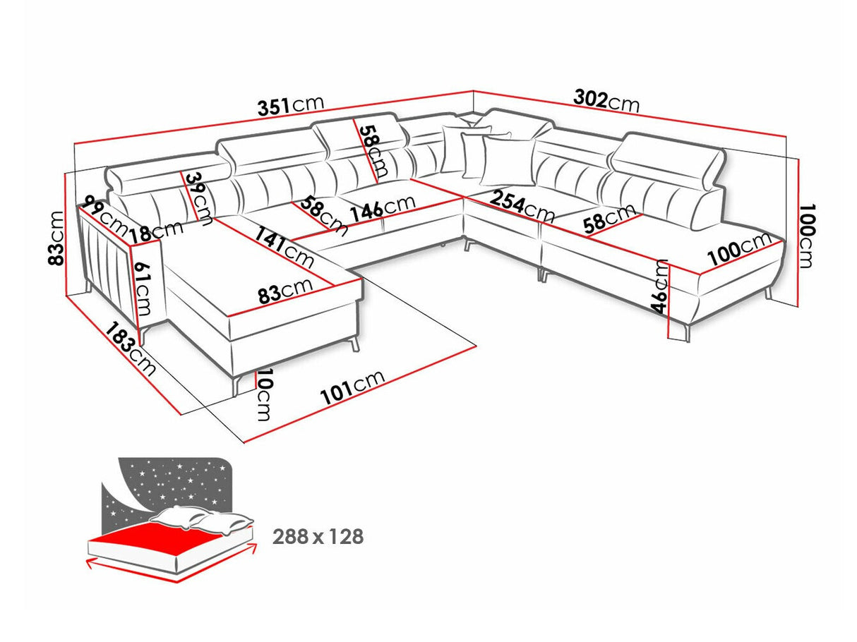 Sarokkanapé Narożnik BALTICO IX, Szín: Mono 242 + Botanical 36, Változatok: Jobbos