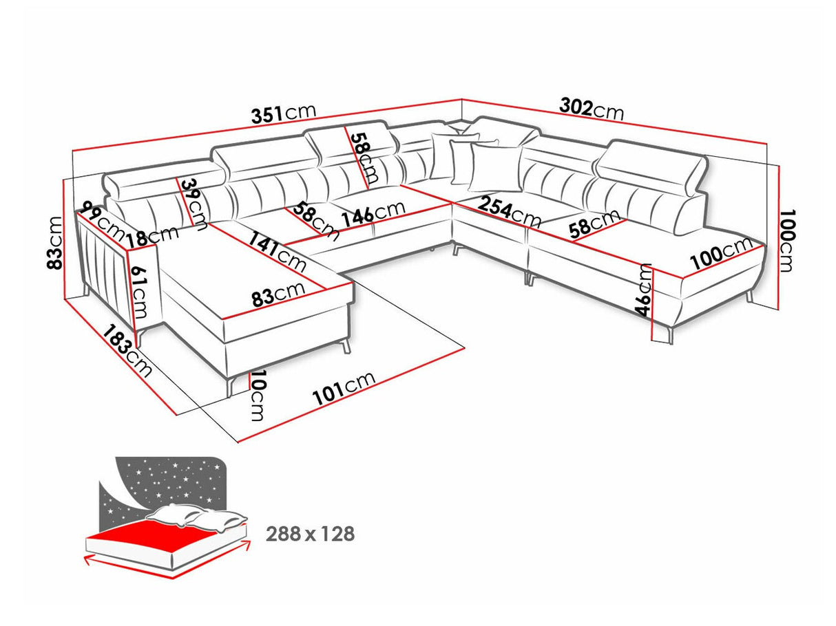 Sarokkanapé Narożnik BALTICO IX, Szín: Mono 234 + Botanical 36, Változatok: Balos