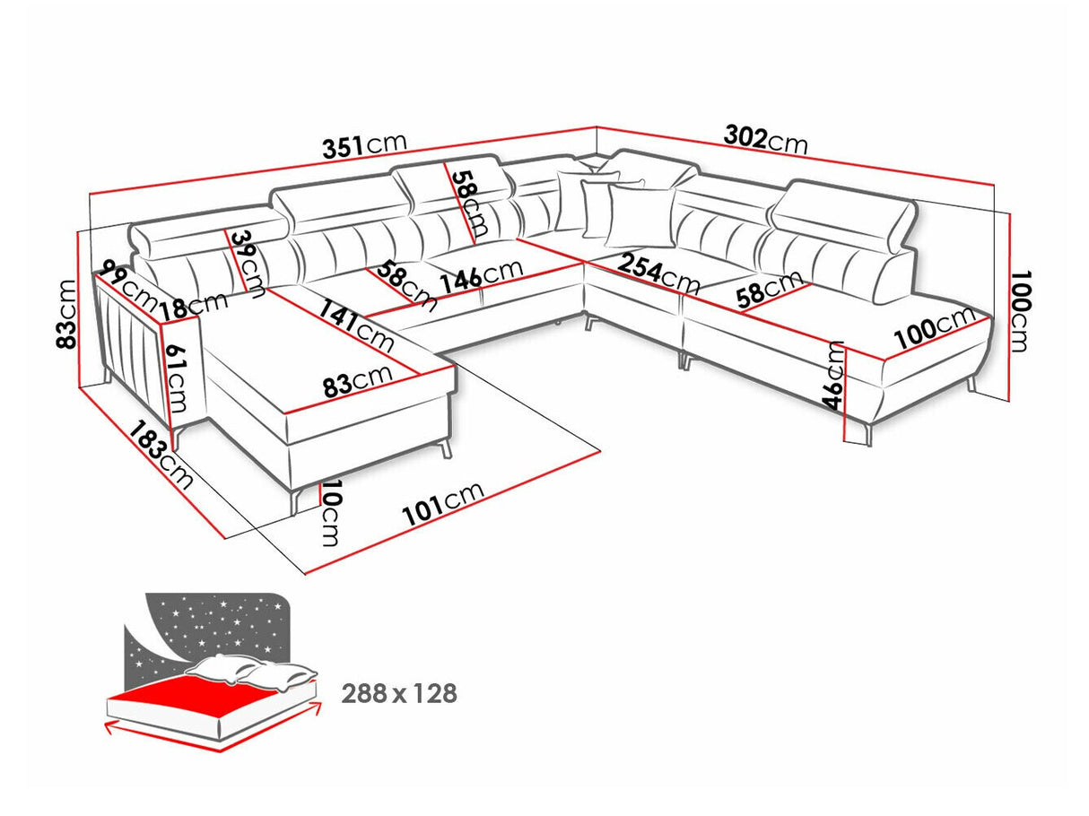 Sarokkanapé Narożnik BALTICO IX, Szín: Mono 234 + Botanical 36, Változatok: Jobbos