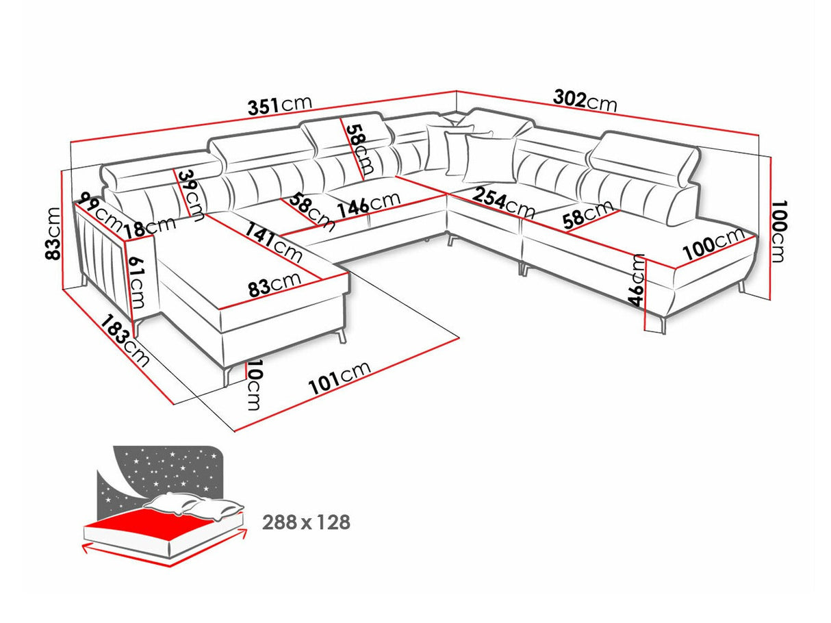 Sarokkanapé Narożnik BALTICO IX, Szín: Mono 235 + Botanical 36, Változatok: Jobbos