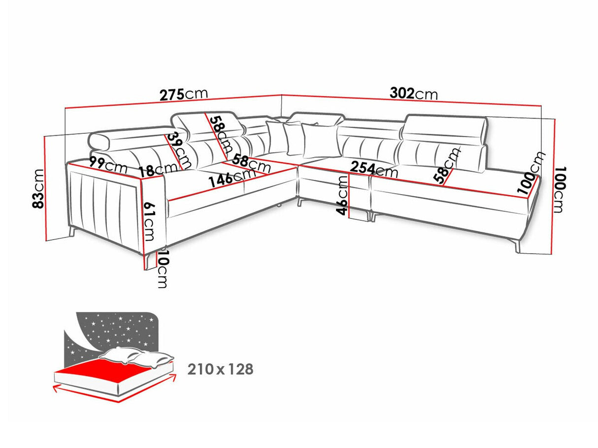 Sarokkanapé Narożnik BALTICO VIII, Szín: Mono 231 + Botanical 36, Változatok: Balos