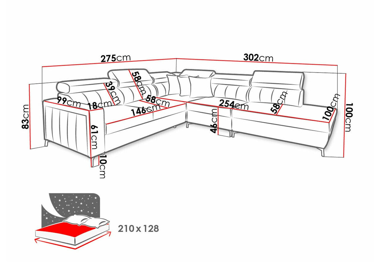 Sarokkanapé Narożnik BALTICO VIII, Szín: Mono 231 + Botanical 36, Változatok: Jobbos