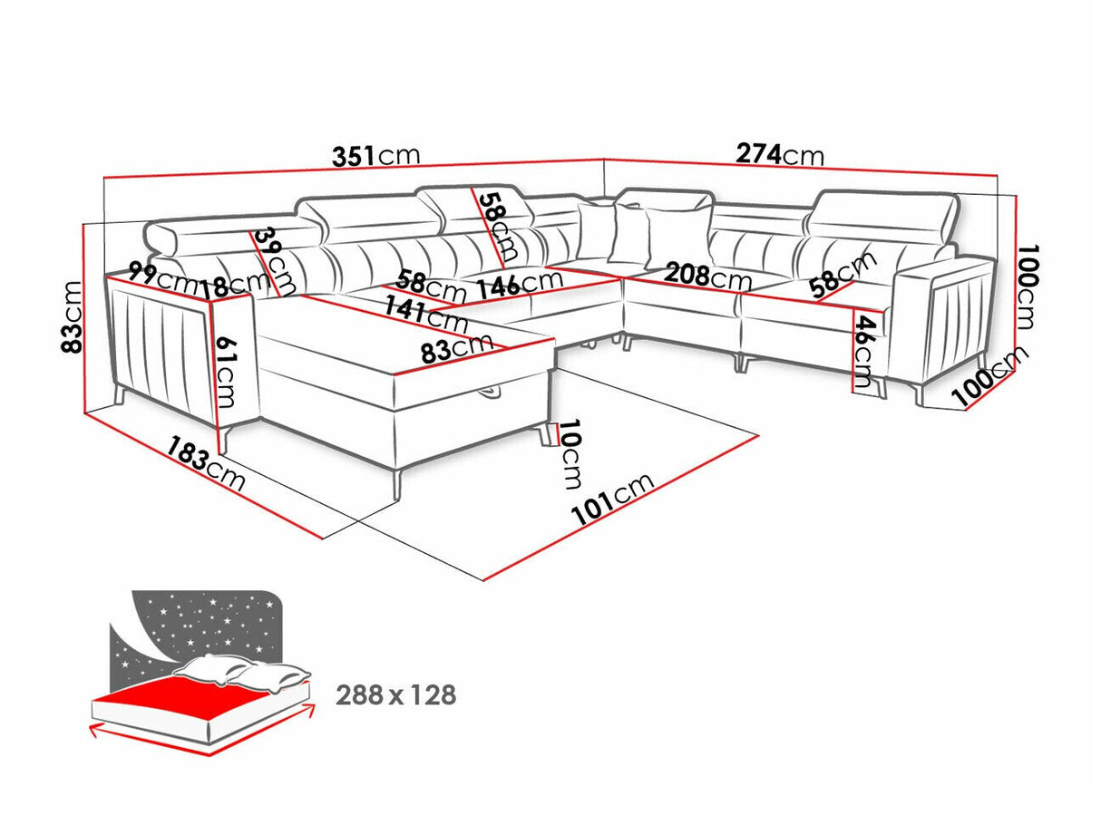 Sarokkanapé Narożnik BALTICO VII, Szín: Mono 242 + Botanical 36, Változatok: Jobbos