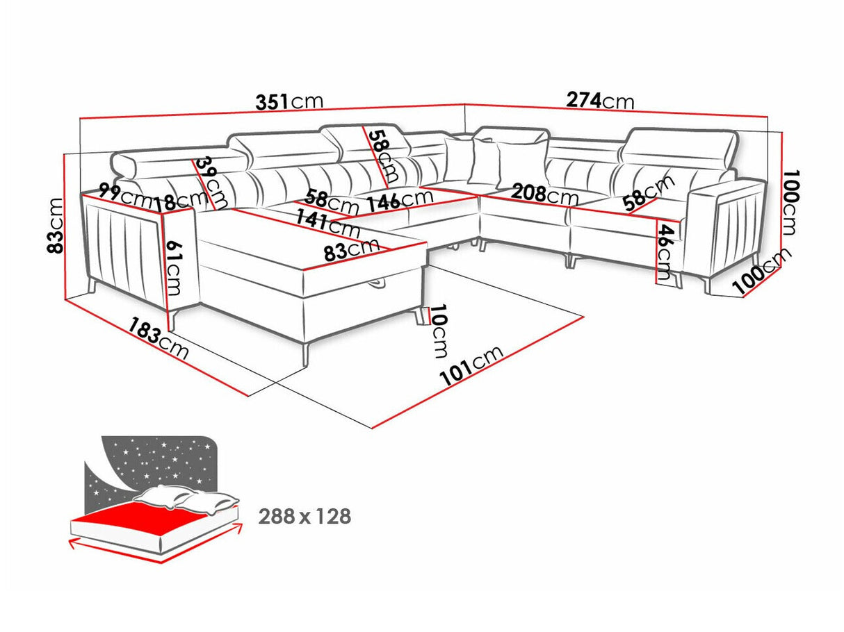 Sarokkanapé Narożnik BALTICO VII, Szín: Mono 234 + Botanical 36, Változatok: Jobbos