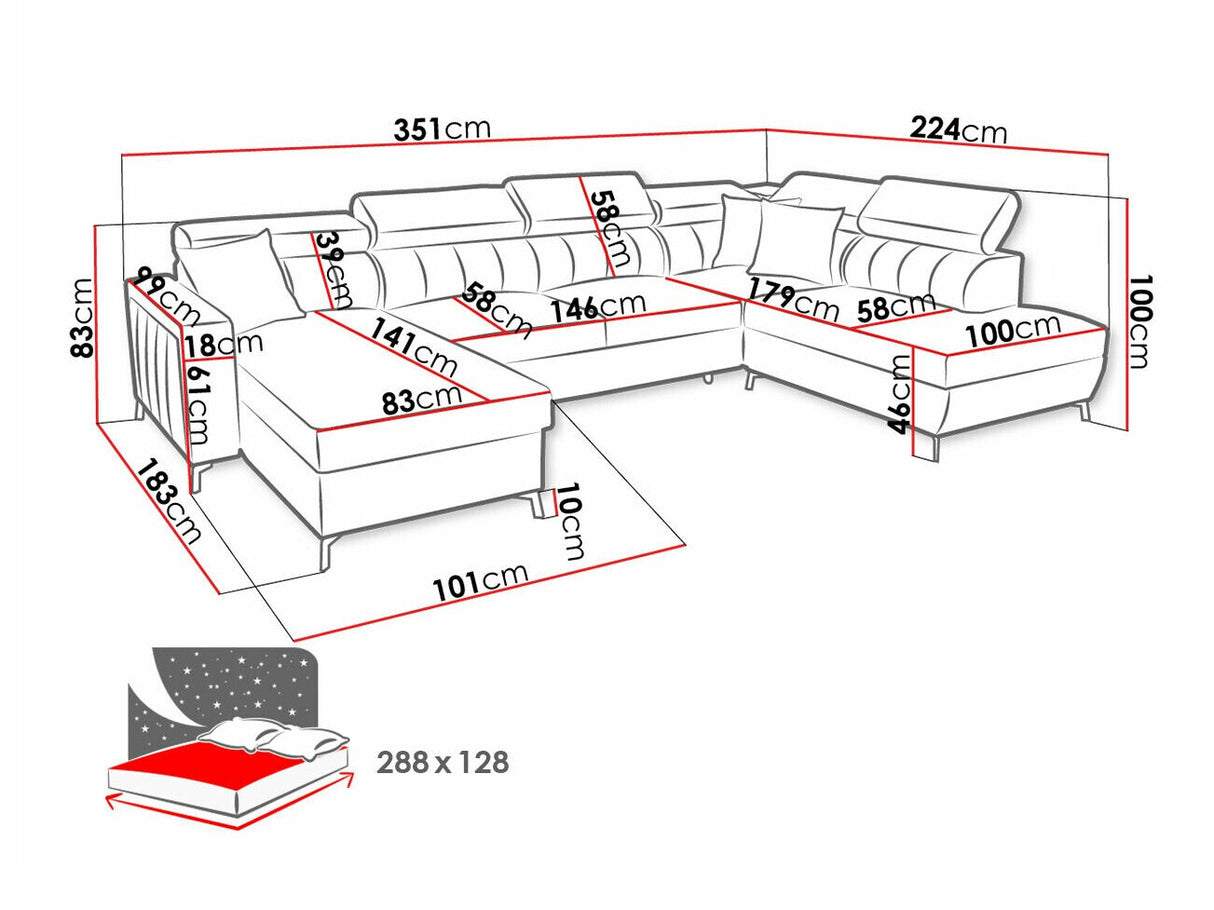 Sarokkanapé Narożnik BALTICO VI, Szín: Mono 231 + Botanical 36, Változatok: Balos