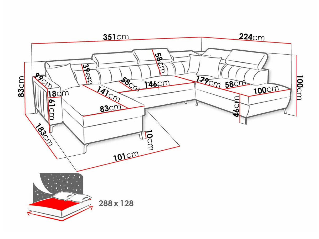 Sarokkanapé Narożnik BALTICO VI, Szín: Mono 231 + Botanical 36, Változatok: Jobbos