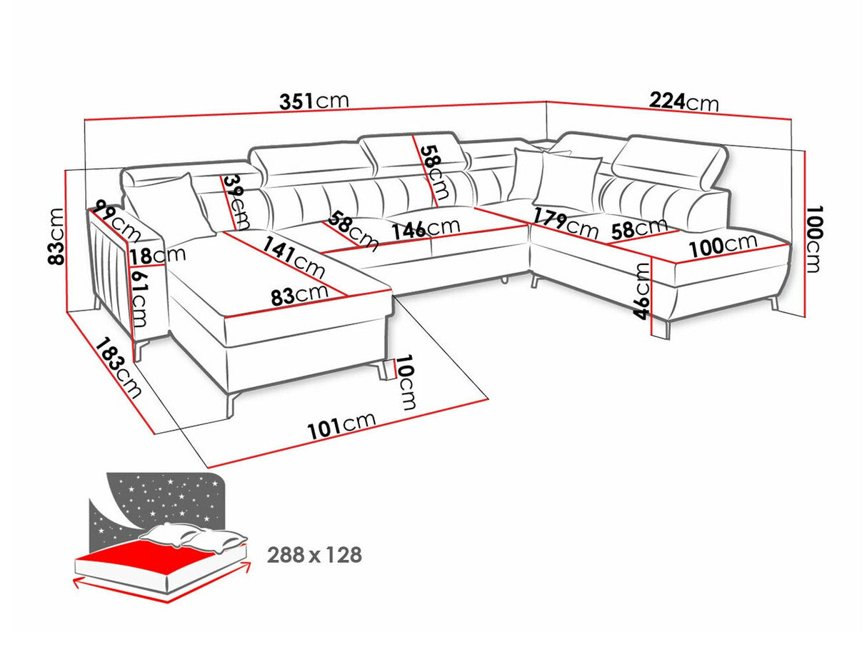 Sarokkanapé Narożnik BALTICO VI, Szín: Mono 244 + Botanical 36, Változatok: Balos