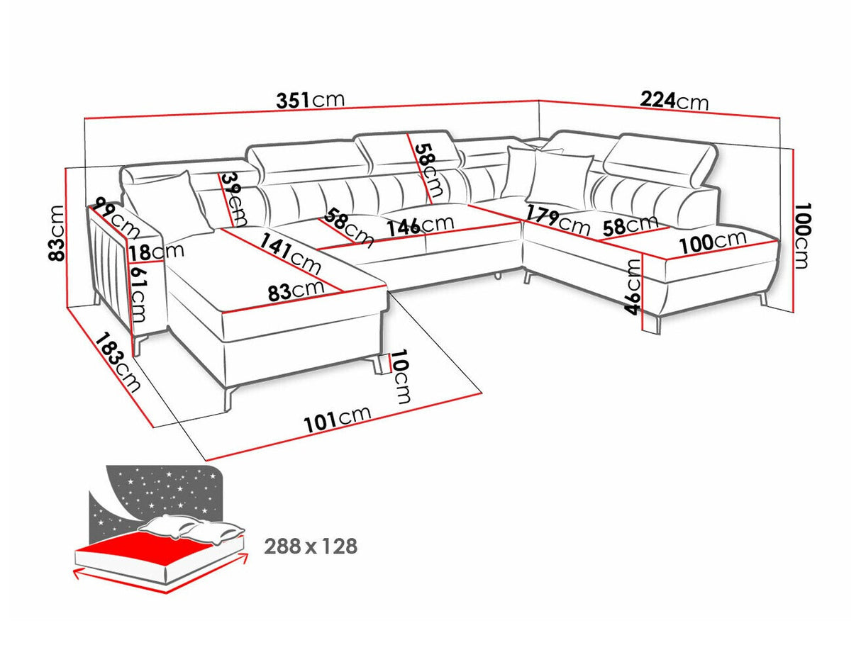 Sarokkanapé Narożnik BALTICO VI, Szín: Mono 244 + Botanical 36, Változatok: Jobbos