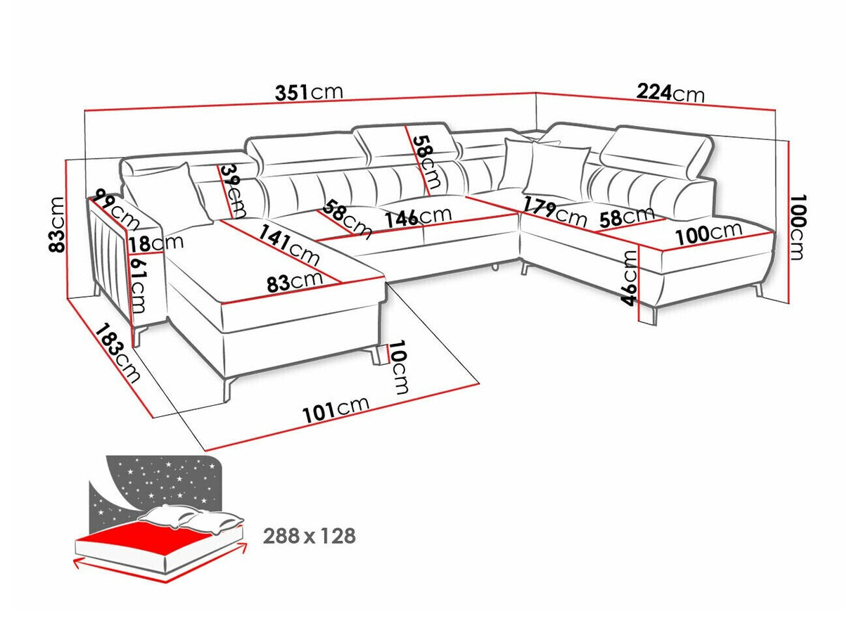 Sarokkanapé Narożnik BALTICO VI, Szín: Mono 242 + Botanical 36, Változatok: Jobbos