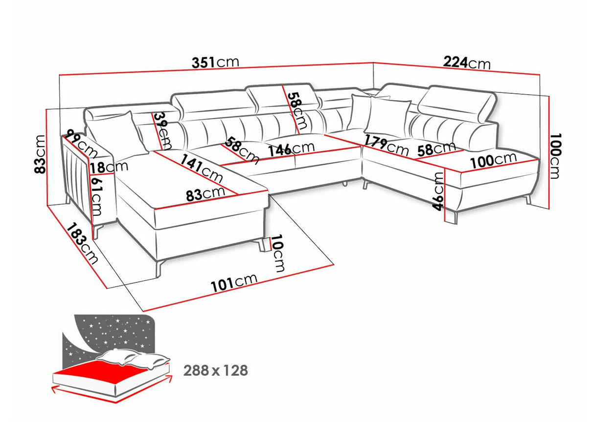 Sarokkanapé Narożnik BALTICO VI, Szín: Mono 234 + Botanical 36, Változatok: Balos