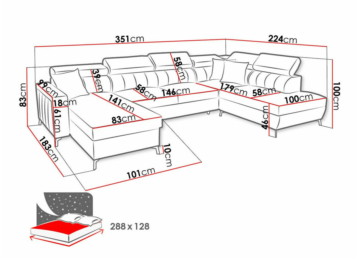 Sarokkanapé Narożnik BALTICO VI, Szín: Mono 234 + Botanical 36, Változatok: Jobbos