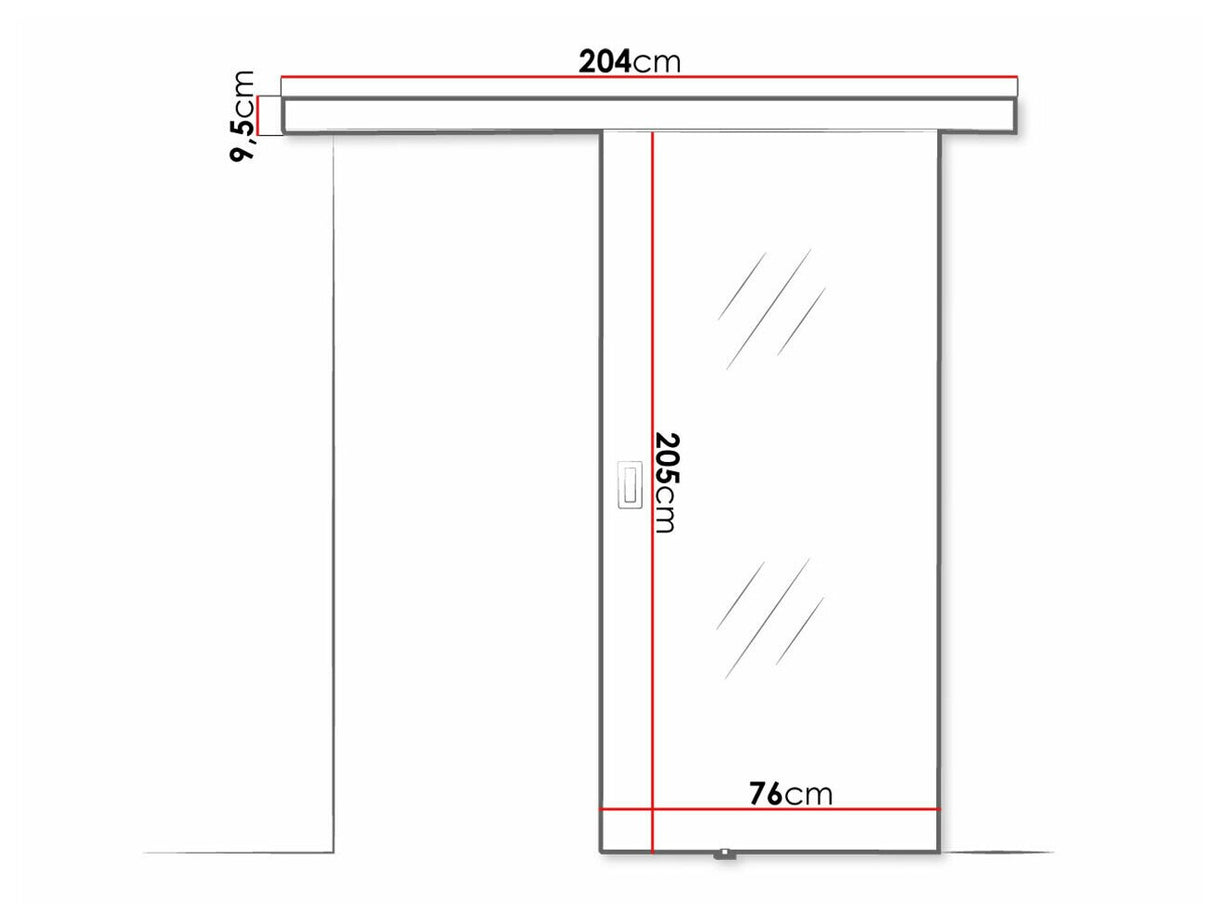 Tolóajtók Drzwi przesuwne MESTO 70 + samodomykacz Czarny + Lustro