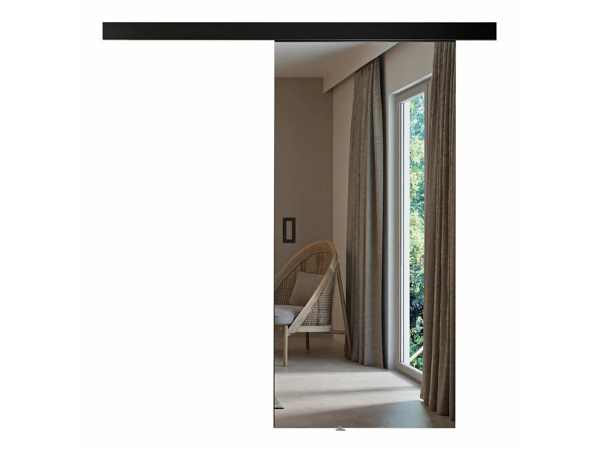 Tolóajtók Drzwi przesuwne MESTO 80 + samodomykacz Czarny + Lustro