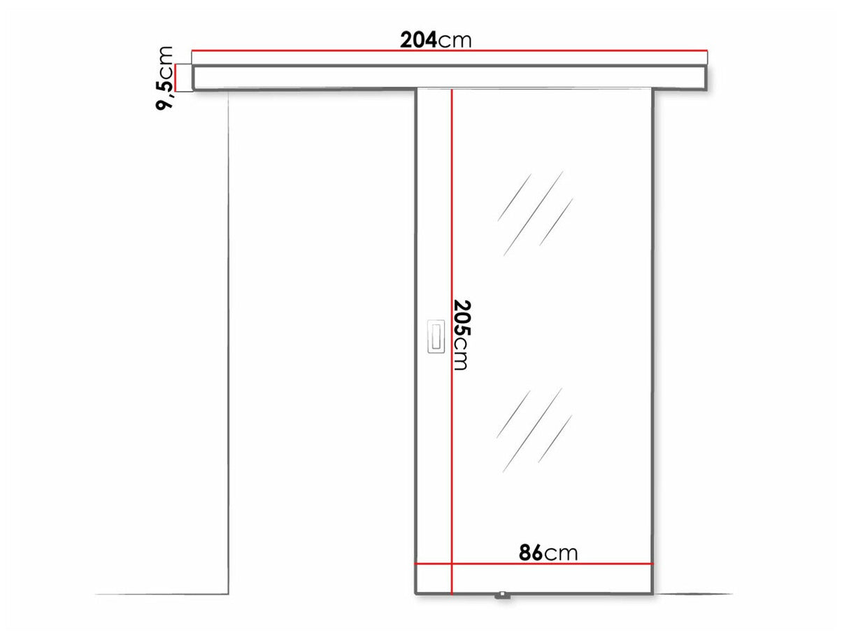 Tolóajtók Drzwi przesuwne MESTO 80 + samodomykacz Czarny + Lustro