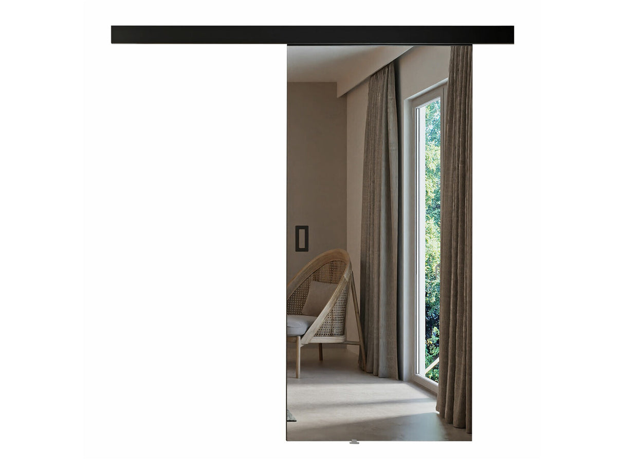Tolóajtók Drzwi przesuwne MESTO 90 + samodomykacz Czarny + Lustro