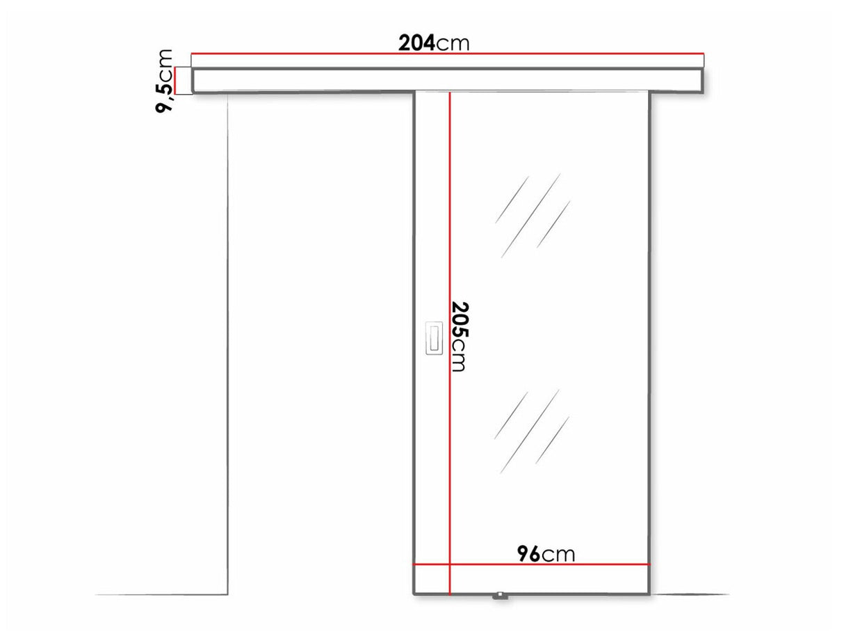 Tolóajtók Drzwi przesuwne MESTO 90 + samodomykacz Czarny + Lustro