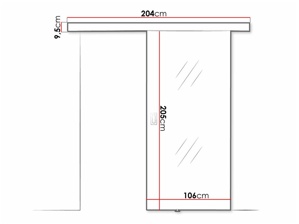 Tolóajtók Drzwi przesuwne MESTO 100 + samodomykacz Czarny + Lustro