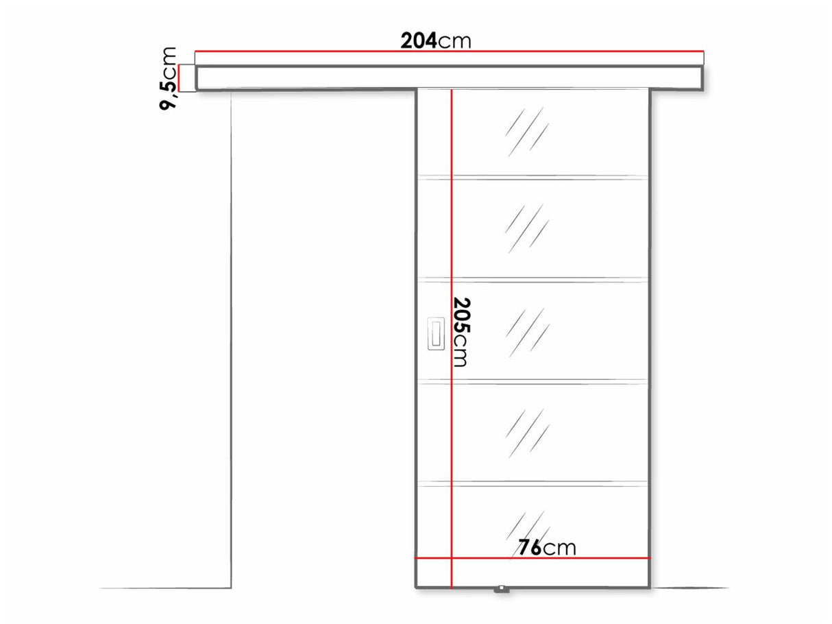 Tolóajtók Drzwi przesuwne MESTO PLUS 70 + samodomykacz Czarny + Lustro