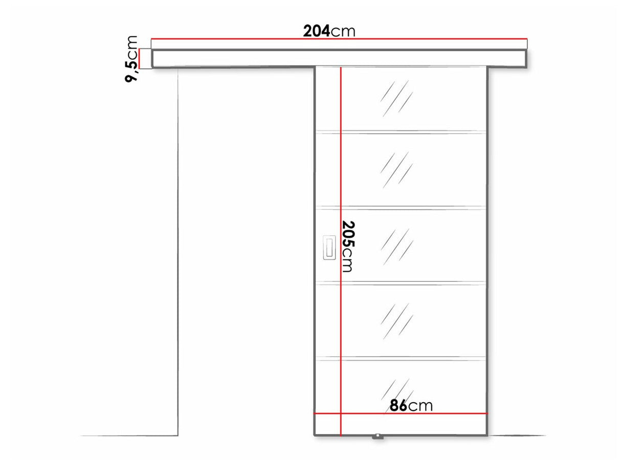 Tolóajtók Drzwi przesuwne MESTO PLUS 80 + samodomykacz Czarny + Lustro