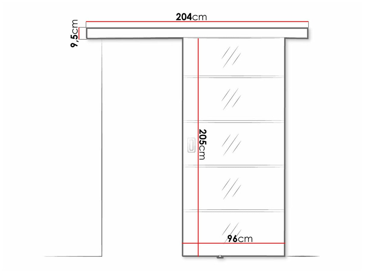 Tolóajtók Drzwi przesuwne MESTO PLUS 90 + samodomykacz Czarny + Lustro
