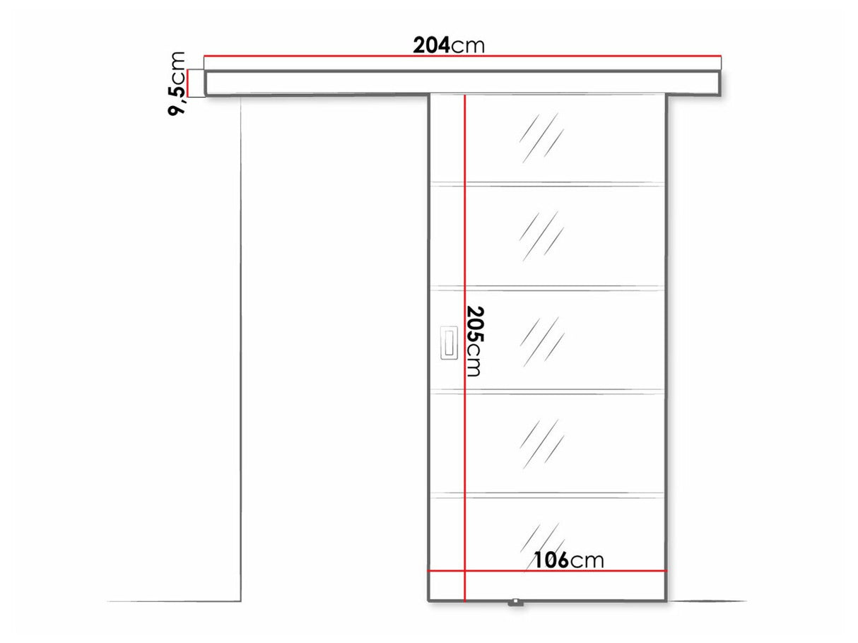 Tolóajtók Drzwi przesuwne MESTO PLUS 100 + samodomykacz Czarny + Lustro