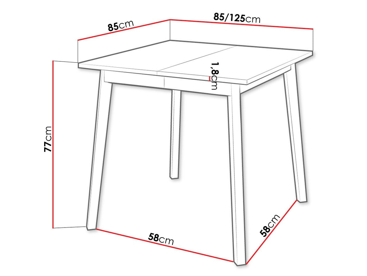 Asztal Stół ARIEL S 85x85, Szín: Kézműves aranytölgy + Fekete