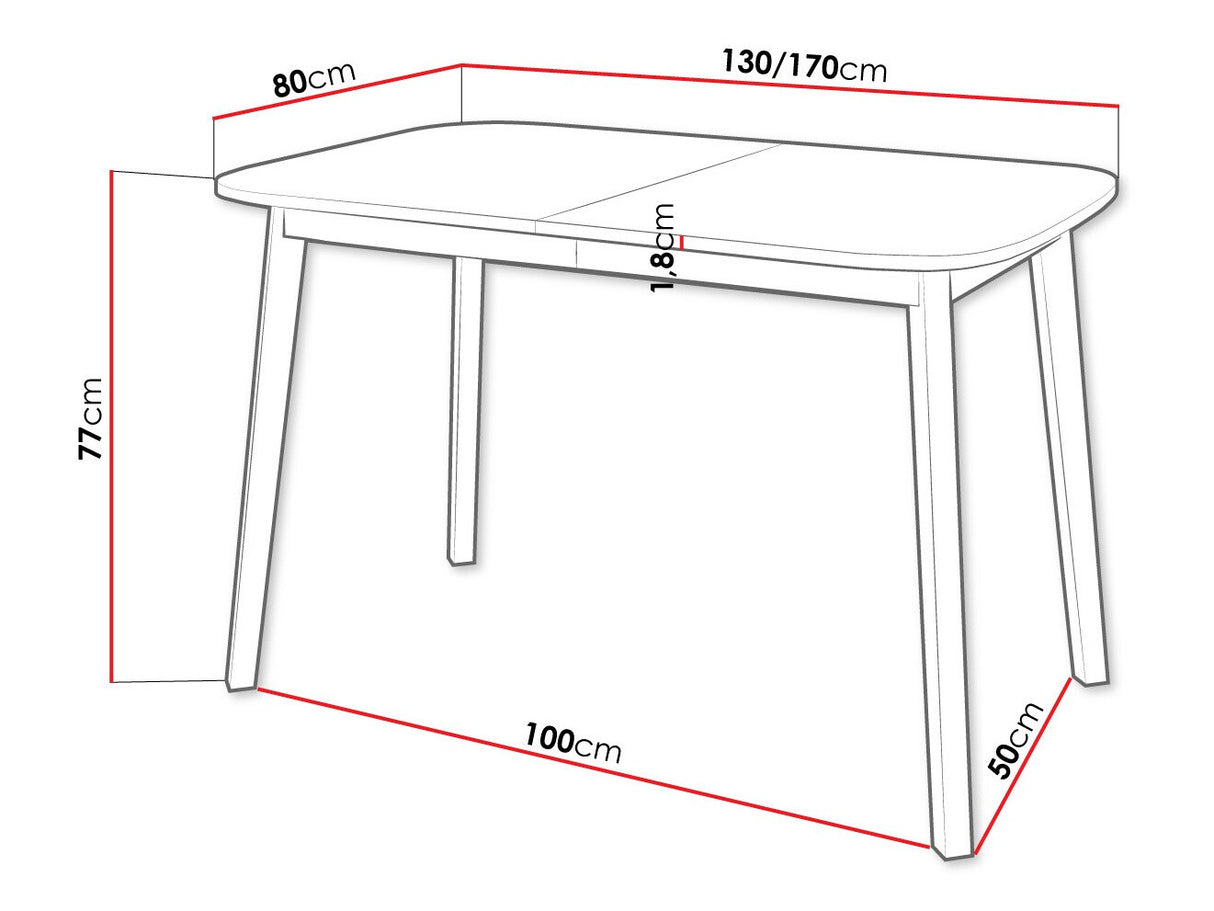 Asztal Stół DEIMOS S 130x80, Szín: Szürke márvány + Fekete