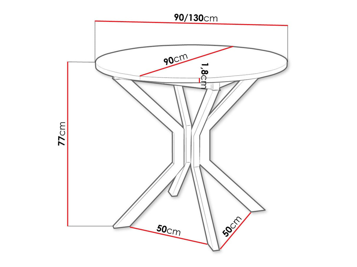 Asztal Stół DIONE M 90, Szín: Kézműves aranytölgy + Fekete