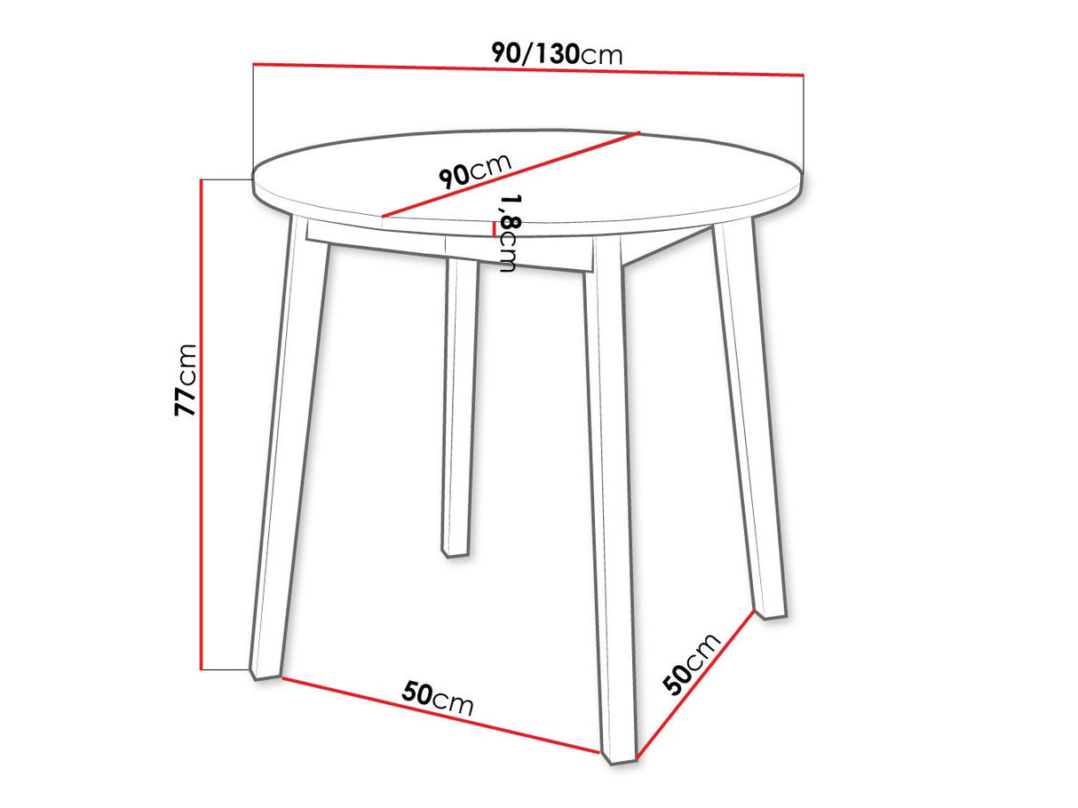 Asztal Stół DIONE S 90, Szín: Kézműves aranytölgy + Fekete