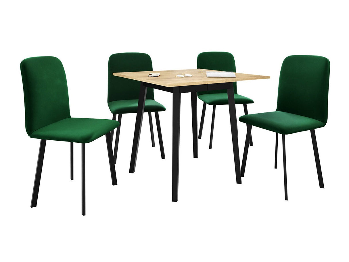 Étkezőgarnitúra Zestaw ARIEL S + 4 x LUKE, Fa színe: Kézműves aranytölgy + Fekete, Kárpit: Amor Velvet 4311