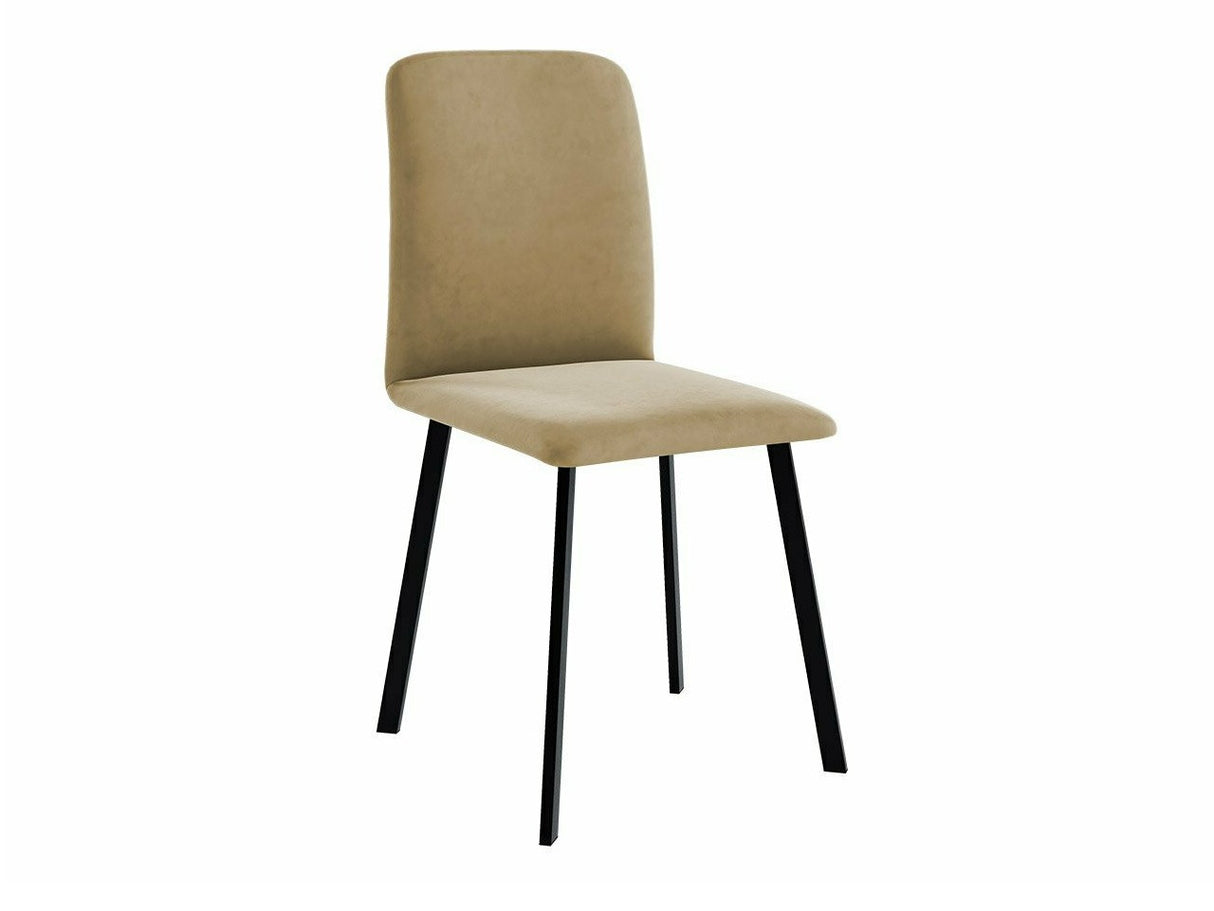 Étkezőgarnitúra Zestaw ARIEL S + 4 x LUKE, Fa színe: Fehér + Fekete, Kárpit: Amor Velvet 4302