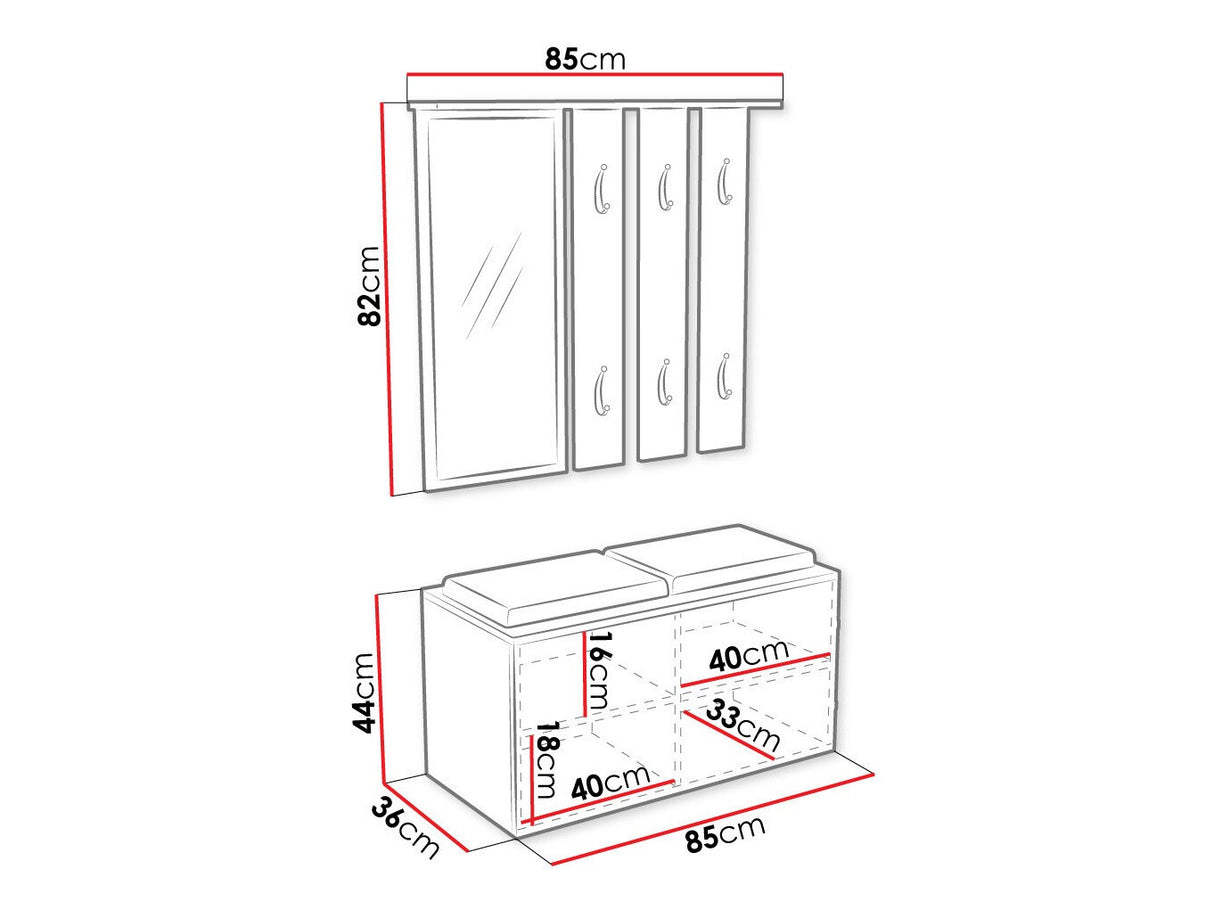 Előszoba garnitúra Opal (Therpio), Szín: Fehér