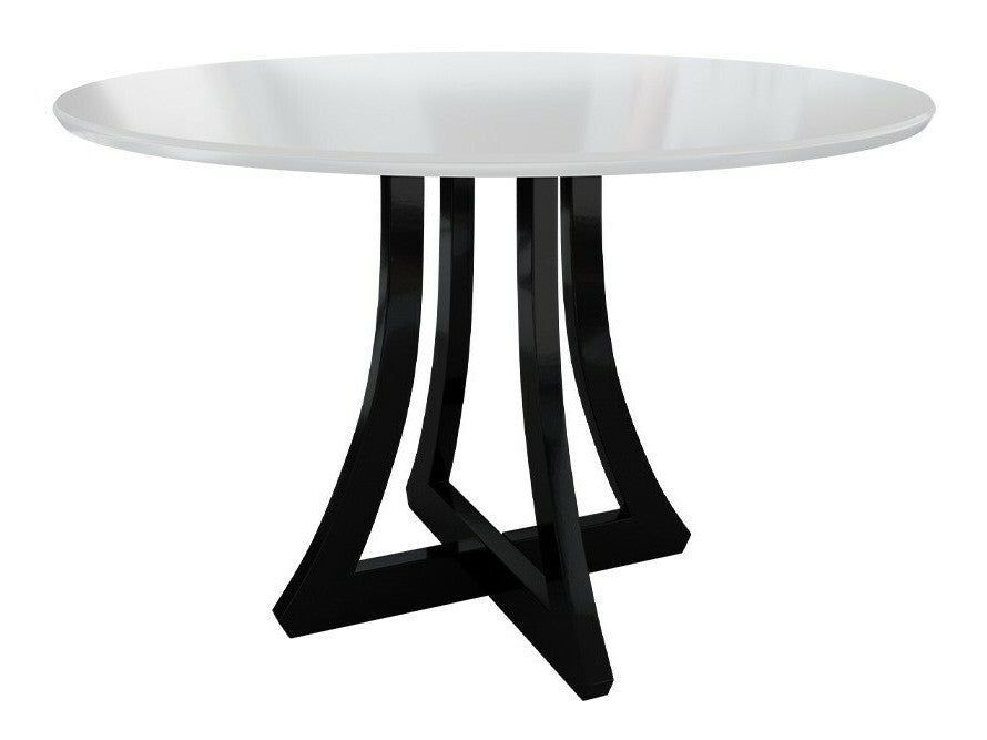 Étkezőgarnitúra Zestaw 05 4xS105 ORION FI, Asztal színe: Fényes fehér + Fényes fekete, Szék színe: Fekete + Magic Velvet 2216