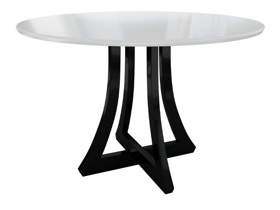 Étkezőgarnitúra Zestaw 05 4xS105 ORION FI, Asztal színe: Fényes fehér + Fényes fekete, Szék színe: Fekete + Magic Velvet 2217