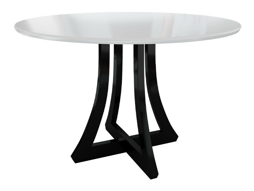 Étkezőgarnitúra Zestaw 05 4xS105 ORION FI, Asztal színe: Fényes fehér + Fényes fekete, Szék színe: Fekete + Magic Velvet 2219