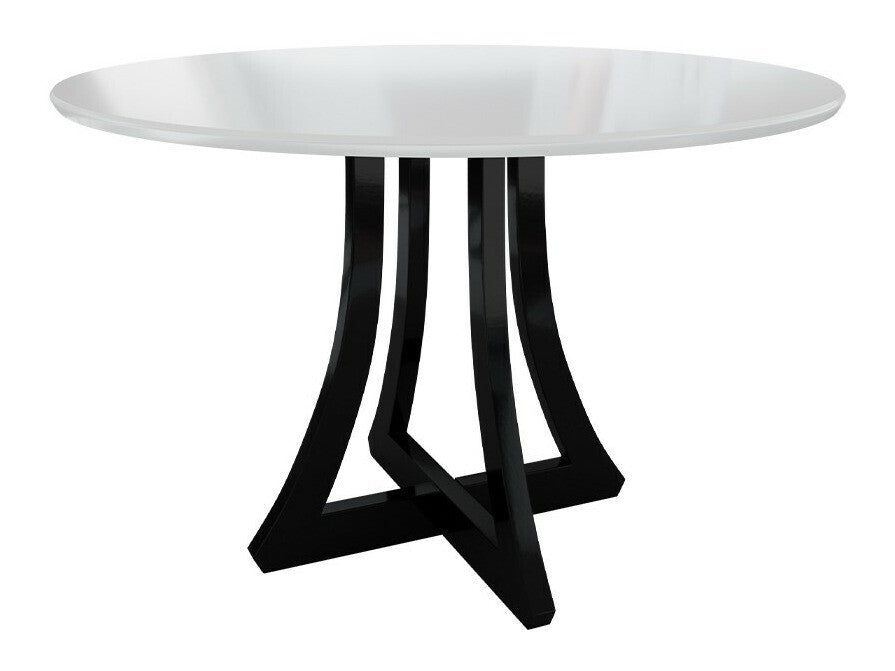 Étkezőgarnitúra Zestaw 05 4xS105 ORION FI, Asztal színe: Fényes fehér + Fényes fekete, Szék színe: Fekete + Magic Velvet 2225