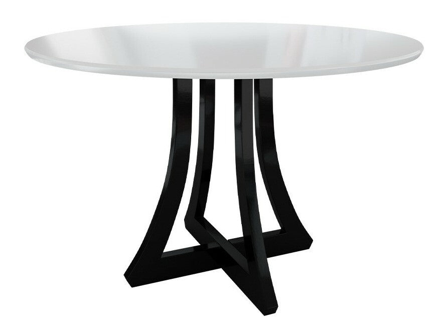 Étkezőgarnitúra Zestaw 05 4xS105 ORION FI, Asztal színe: Fényes fehér + Fényes fekete, Szék színe: Fekete + Magic Velvet 2250