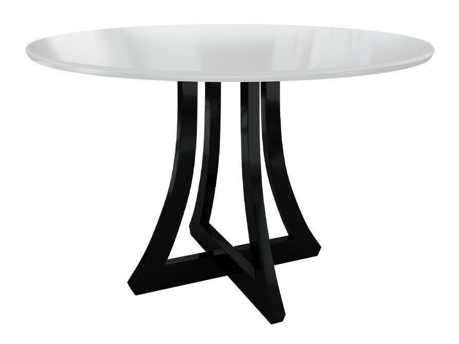 Étkezőgarnitúra Zestaw 05 4xS105 ORION FI, Asztal színe: Fényes fehér + Fényes fekete, Szék színe: Fekete + Magic Velvet 2258