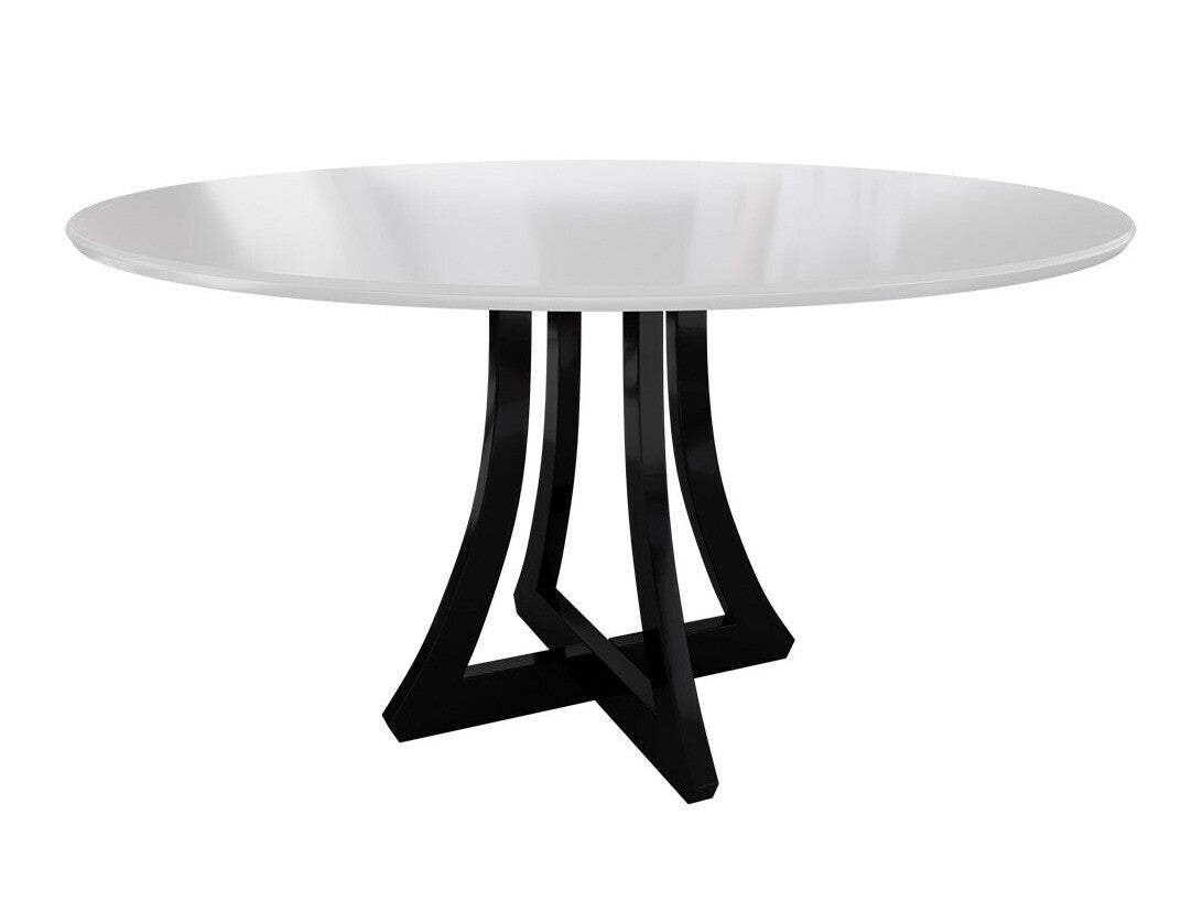 Étkezőgarnitúra Zestaw 05 4xS105 ORION FI 120, Asztal színe: Fényes fehér + Fényes fekete, Szék színe: Fekete + Magic Velvet 2217