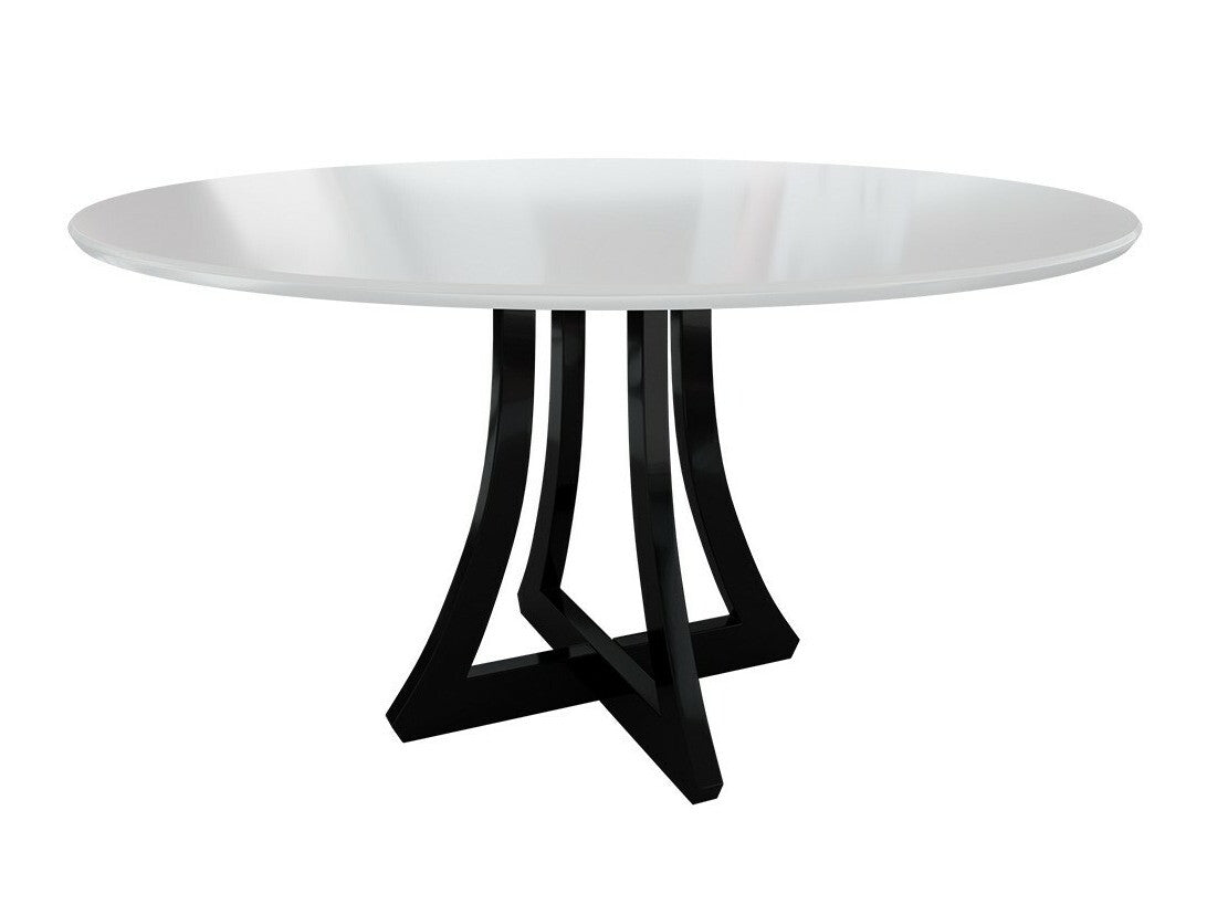 Étkezőgarnitúra Zestaw 05 4xS105 ORION FI 120, Asztal színe: Fényes fehér + Fényes fekete, Szék színe: Fekete + Magic Velvet 2219