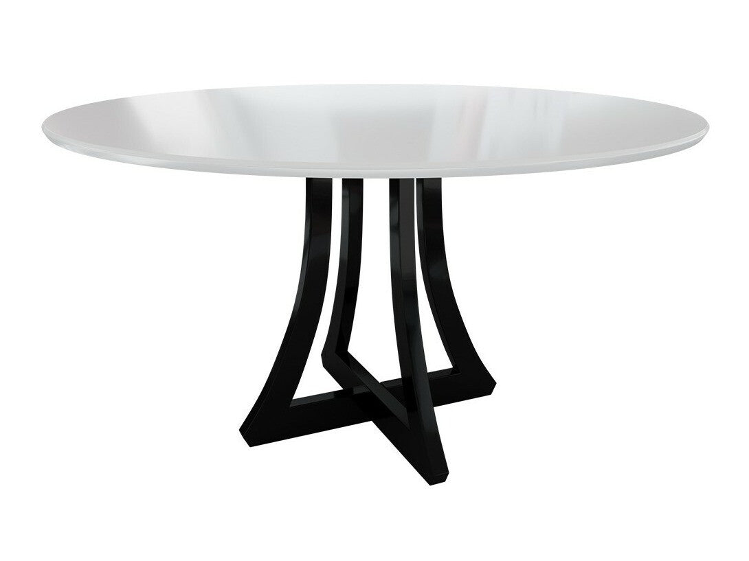 Étkezőgarnitúra Zestaw 05 4xS105 ORION FI 120, Asztal színe: Fényes fehér + Fényes fekete, Szék színe: Fekete + Magic Velvet 2225