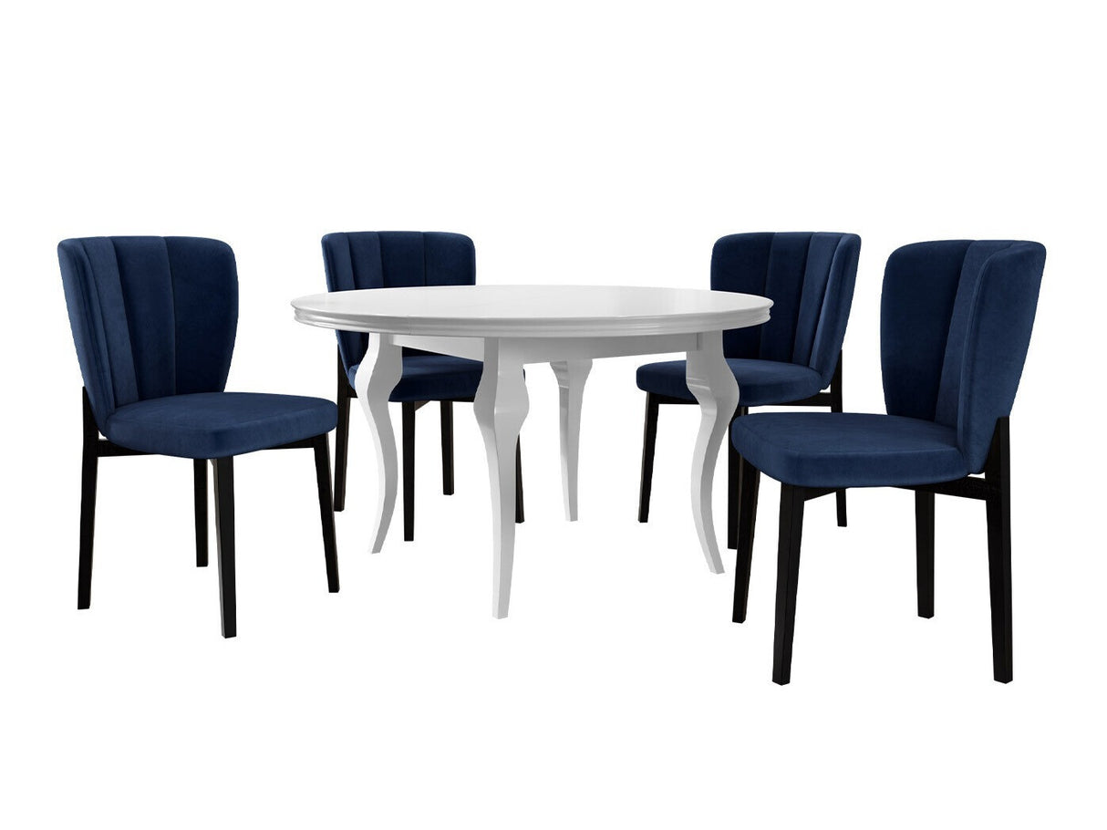 Étkezőgarnitúra Zestaw 08 4xS106 LARA FI 120, Szék színe: Magic Velvet 2216