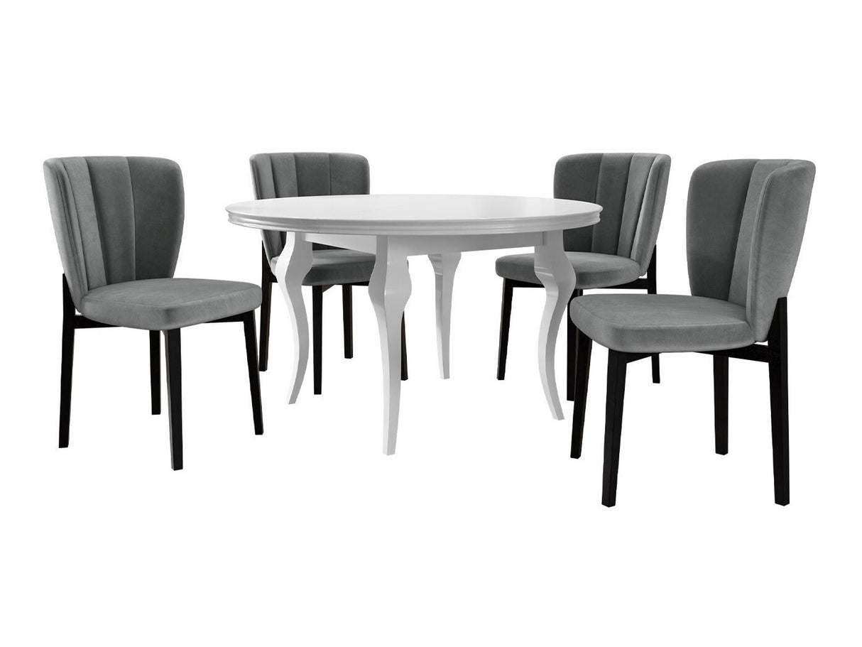 Étkezőgarnitúra Zestaw 08 4xS106 LARA FI 120, Szék színe: Magic Velvet 2217