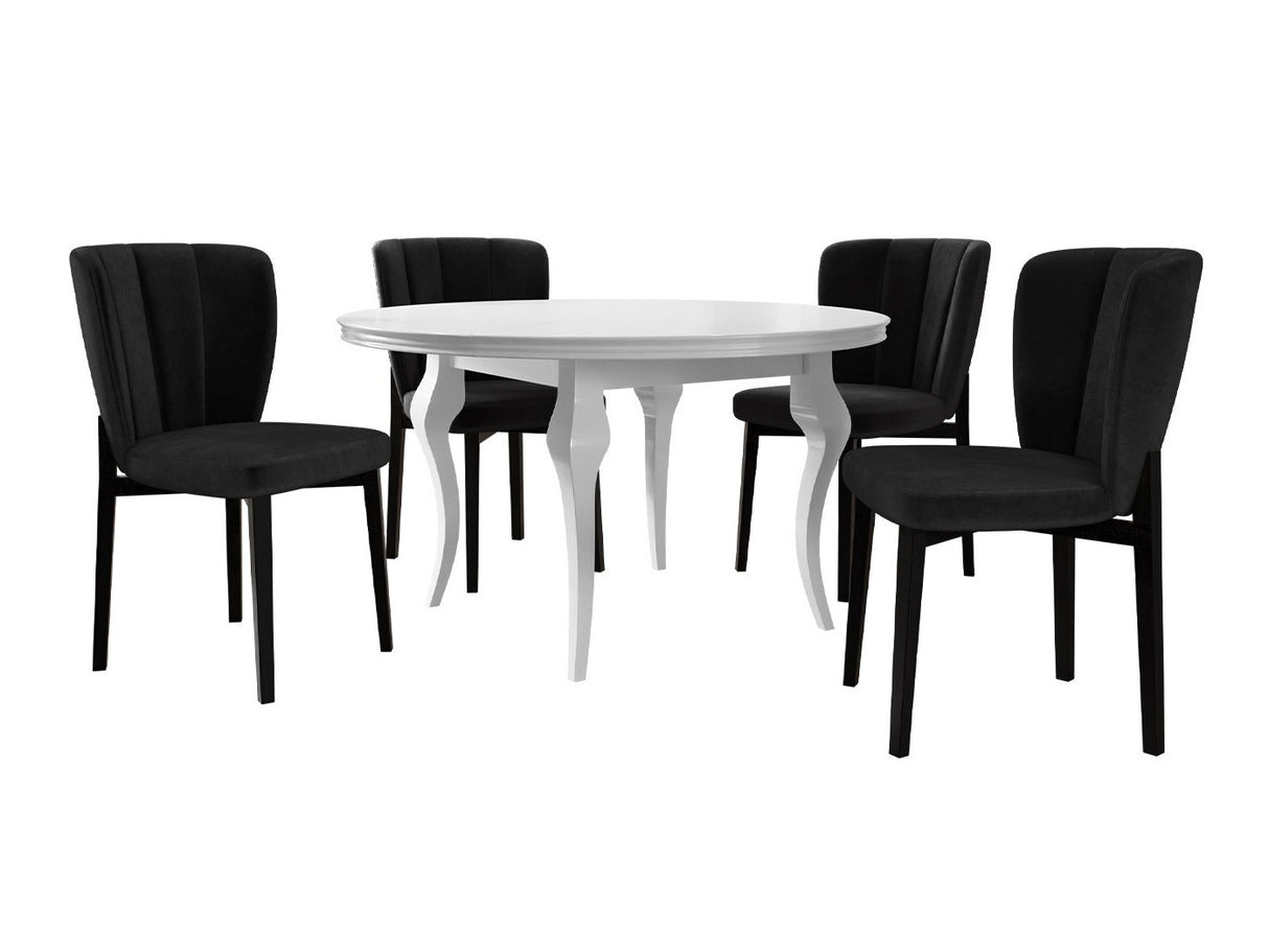 Étkezőgarnitúra Zestaw 08 4xS106 LARA FI 120, Szék színe: Magic Velvet 2219