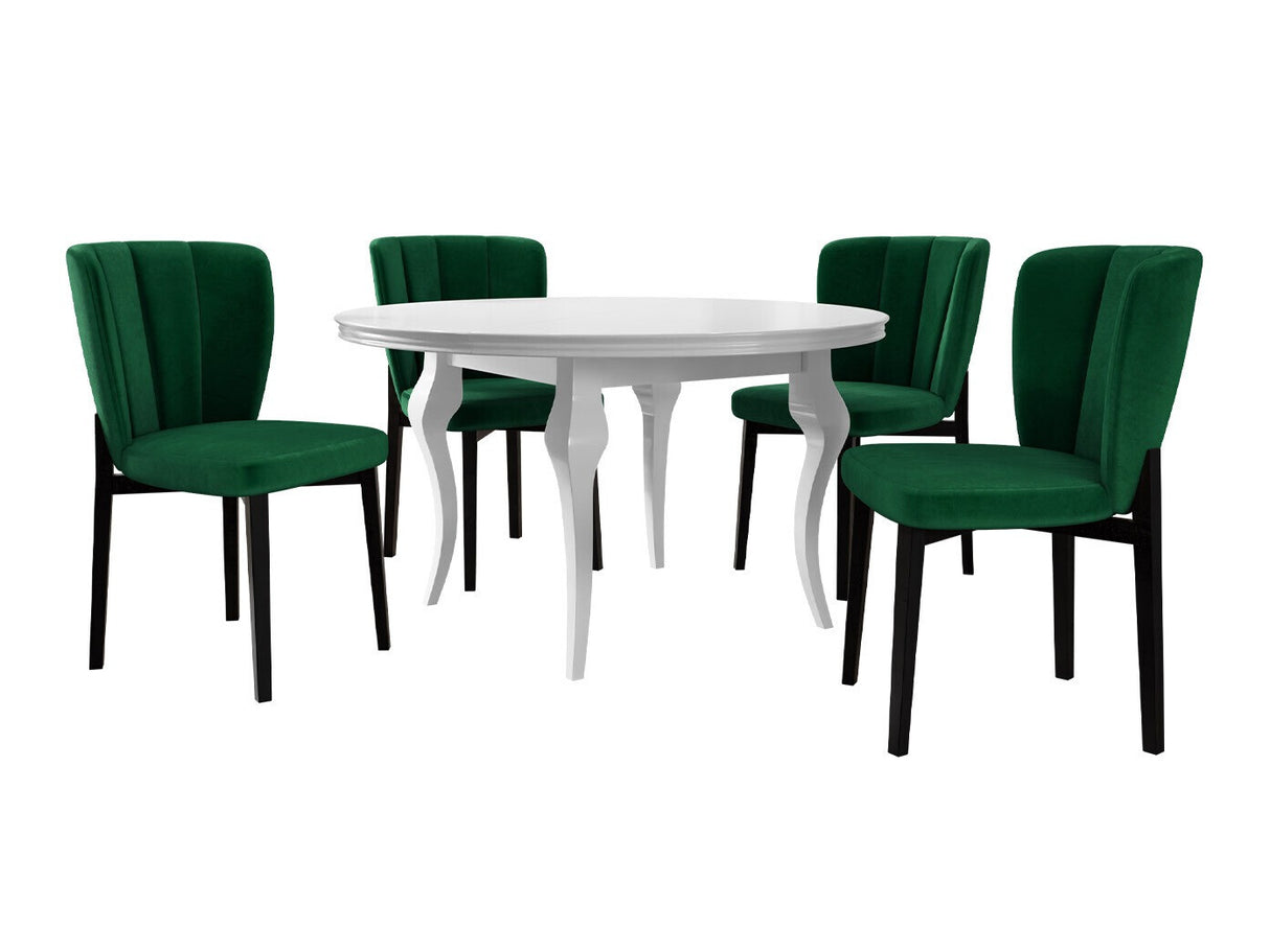 Étkezőgarnitúra Zestaw 08 4xS106 LARA FI 120, Szék színe: Magic Velvet 2225