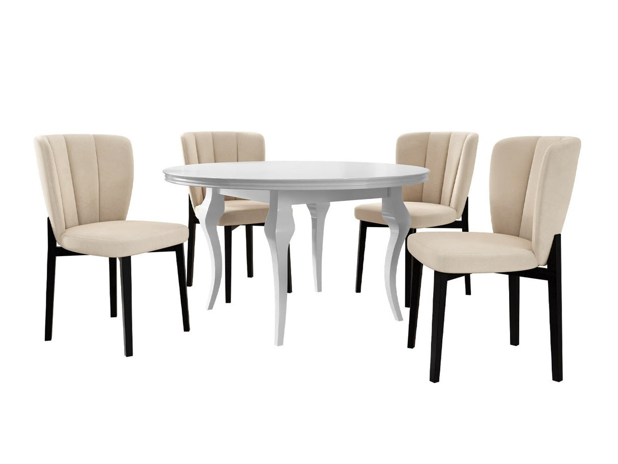 Étkezőgarnitúra Zestaw 08 4xS106 LARA FI 120, Szék színe: Magic Velvet 2250